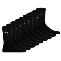 FILA Unisex Socken, 9er Pack - Tennissocken, Crew Socks, Logo Schwarz 35-38