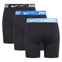 NIKE Herren Boxer Shorts, 3er Pack - Boxer Briefs, Dri-Fit Micro, Logobund Schwarz/Blau XL