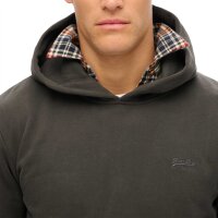 Superdry Men Hoodie - Essential Logo Hoodie, logo, single colour Dark grey L (Large)