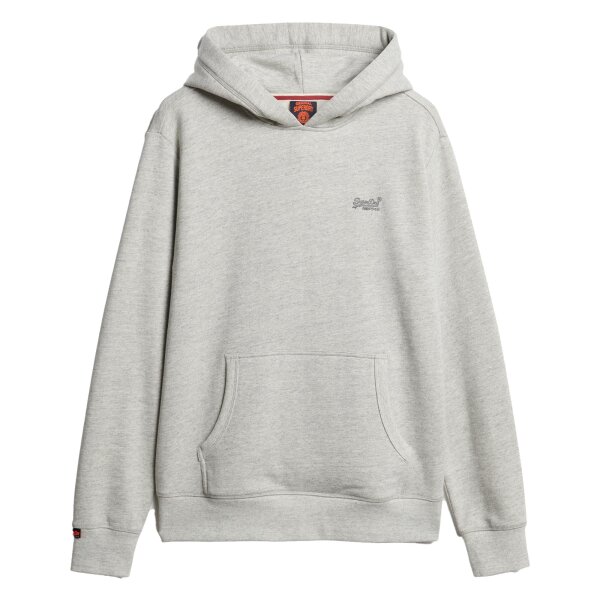 Superdry Men Hoodie - Essential Logo Hoodie, logo, single colour Light grey 2XL (XX-Large)
