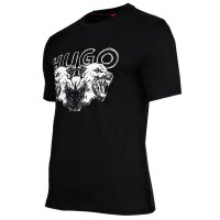 HUGO Herren T-Shirt mit Print - Durro, Rundhals, Tier-Motiv, Baumwolle Schwarz M