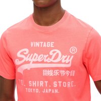 Superdry Herren T-Shirt - VI Neon Relaxed Tee , Logo, Rundhals, einfarbig Orange M