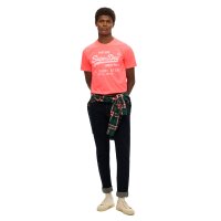 Superdry Herren T-Shirt - VI Neon Relaxed Tee , Logo, Rundhals, einfarbig Orange M