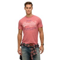 Superdry Herren T-Shirt - VI Classic Relaxed Tee, Logo, Rundhals, einfarbig Rot M