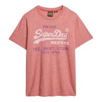 Superdry Men T-Shirt - VI Classic Relaxed Tee , Logo, Round neck, Single colour Red M (Medium)