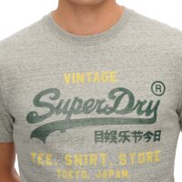 Superdry Herren T-Shirt - VI Classic Relaxed Tee, Logo, Rundhals, einfarbig Grau L