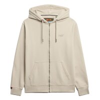 Superdry mens sweat jacket - Essential Logo Zip Hoodie, hooded, single-coloured Beige 2XL (XX-Large)