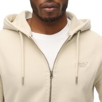 Superdry mens sweat jacket - Essential Logo Zip Hoodie, hooded, single-coloured Beige 2XL (XX-Large)