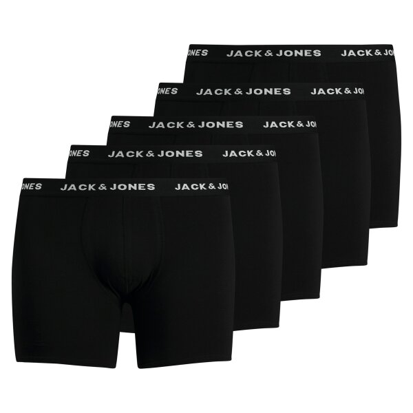 JACK&JONES Mens Boxer Shorts, 5-Pack - JACHUEY TRUNKS PLUS, Cotton Stretch Black 2XL (XX-Large)