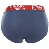 EMPORIO ARMANI Herren Slips, 3er Pack - BOLD MONOGRAM, Briefs, Stretch Cotton Blau S