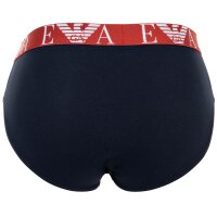 EMPORIO ARMANI Herren Slips, 3er Pack - BOLD MONOGRAM, Briefs, Stretch Cotton Blau S