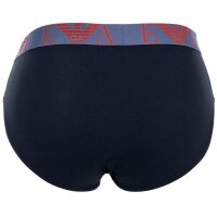 EMPORIO ARMANI Herren Slips, 3er Pack - BOLD MONOGRAM, Briefs, Stretch Cotton Blau S