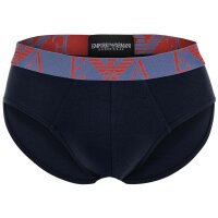 EMPORIO ARMANI Mens Briefs 3 Pack - BOLD MONOGRAM, Briefs, Stretch Cotton Blue S (Small)
