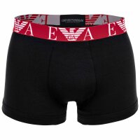 EMPORIO ARMANI Herren Trunks, 3er Pack - BOLD MONOGRAM, Shorts, Stretch Cotton Schwarz/Rot/Weiß M