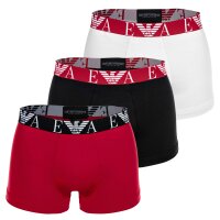 EMPORIO ARMANI mens trunks, 3-pack - BOLD MONOGRAM, shorts, stretch cotton Black/Red/White M (Medium)