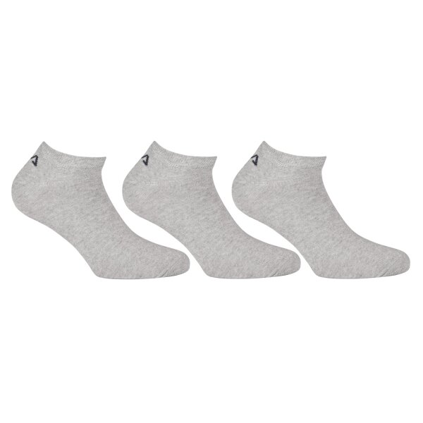 FILA Invisible Sneakers Socken Unisex, 3 Paar - Kurzsocken, Logobund, uni, 35-46 Grau 35-38 (3-5 UK)