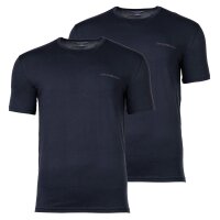 EMPORIO ARMANI Mens T-shirt, 2-pack - CORE LOGO BAND, round neck, stretch cotton Blue M (Medium)