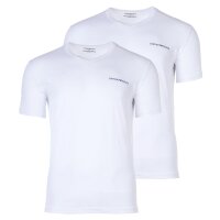 EMPORIO ARMANI Herren T-Shirt, 2er Pack - CORE LOGOBAND, V-Neck, Regular Fit, Stretch Cotton Weiß L