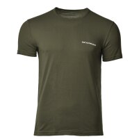 EMPORIO ARMANI Herren T-Shirt, 2er Pack - PURE COTTON, Rundhals, Regular Fit, Logo Schwarz/Grün XL