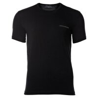 EMPORIO ARMANI Mens T-shirt, 2-pack - PURE COTTON, short sleeve, round neck, logo Black/Green 2XL (XX-Large)