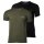 EMPORIO ARMANI Mens T-shirt, 2-pack - PURE COTTON, short sleeve, round neck, logo Black/Green 2XL (XX-Large)