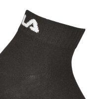 FILA Quarter Socken Unisex, 3 Paar - Kurzsocken, Sport, Logo-Bund, uni, 35-46 Schwarz 35-38 (3-5 UK)