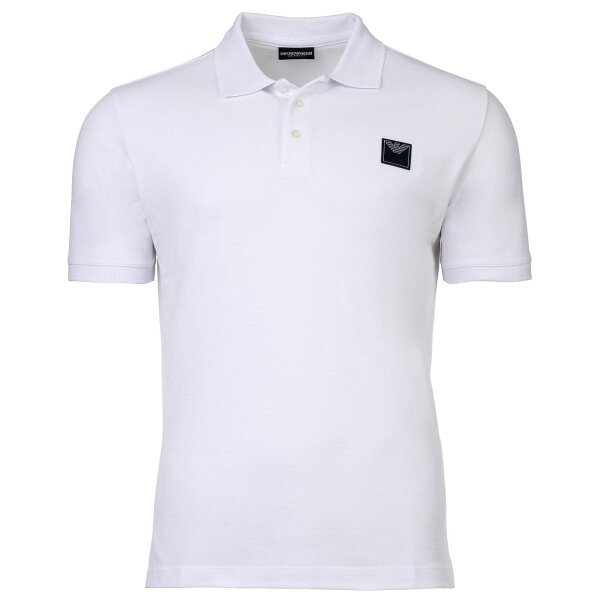 EMPORIO ARMANI Herren Poloshirt - ESSENTIAL, Pique, Regular Fit, Cotton, uni Weiß M