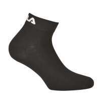 FILA Quarter Socken Unisex, 3 Paar - Kurzsocken, Sport, Logo-Bund, uni, 35-46 Schwarz 39-42 (6-8 UK)