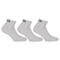 FILA Quarter Socken Unisex, 3 Paar - Kurzsocken, Sport, Logo-Bund, uni, 35-46 Grau 35-38 (3-5 UK)