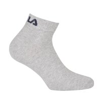 FILA Quarter Socken Unisex, 3 Paar - Kurzsocken, Sport, Logo-Bund, uni, 35-46 Grau 35-38 (3-5 UK)