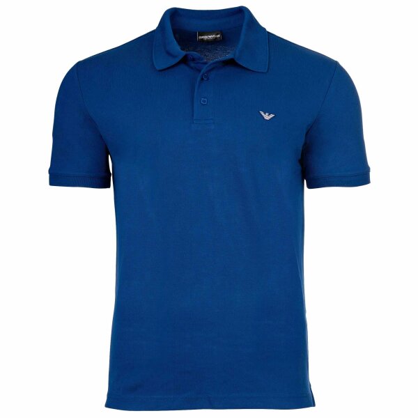 EMPORIO ARMANI Herren Poloshirt - ESSENTIAL, Pique, Regular Fit, Cotton Stretch Royalblau S