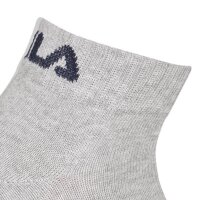 FILA Quarter Socken Unisex, 3 Paar - Kurzsocken, Sport, Logo-Bund, uni, 35-46 Grau 43-46 (9-11 UK)