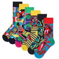 Happy Socks Unisex Socks, 6-pack - Marvel Avengers, motif socks, cotton blend, gift box MARVEL Avengers 41-46 (UK 7,5-11,5)