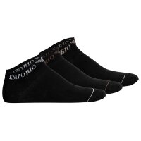 EMPORIO ARMANI mens sneaker socks, 3-pack - EXTENDED LOGO, multipack, logo Black 44-47
