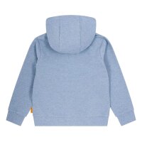 Steiff childrens sweat jacket - hood, teddy application, zipper, cotton stretch, uni Mid-blue 92