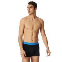 SCHIESSER Herren Boxershorts 3er Pack - Serie "95/5", Unterhose, Logobund Schwarz/Blau/Türkis 2XL