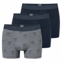 SCHIESSER mens boxer shorts 3-pack - series "95/5", pants, logo waistband Blue/Grey 3XL (3X-Large)