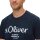 s.Oliver Herren T-Shirt - Basic, Logoprint, Rundhals, Baumwolle Dunkelblau S