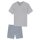 SCHIESSER mens pyjama set - short, V-neck, cotton Light Grey/Blue XL (X-Large)