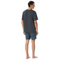 SCHIESSER mens pyjama set - short, V-neck, cotton Dark Blue 3XL (XXX-Large)