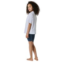 SCHIESSER Mädchen Schlafanzug Set - kurz, Teens, Baumwolle, Motiv Weiß/Dunkelblau 140