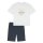 SCHIESSER girls‘ pajama set - short, teens, cotton, motif White/Dark blue 140