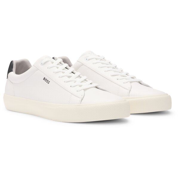 BOSS Herren Sneaker - Aiden Tenn grp, Turnschuh, Kunstleder, Logo Weiß EUR 41