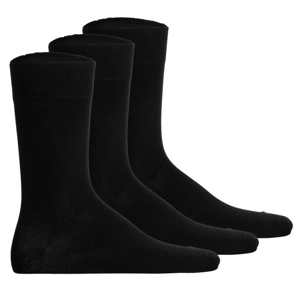 Hudson Unisex Socken, 3er Pack - Easy, Komfortbund, Basic Socken, einfarbig Schwarz 35-38