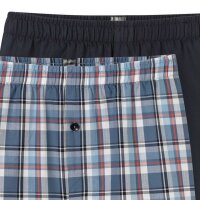 SCHIESSER Boys Web Boxer Shorts, 2-Pack - Teens, Webbing, Underwear, Cotton Blue 140