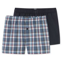 SCHIESSER Jungen Web-Boxershorts, 2er Pack - Teens, Webware, Unterwäsche, Baumwolle Blau 140