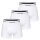 Calvin Klein Herren Boxershorts, 3er Pack - Relaxed Trunk, Icon Stretch, Logobund Weiß M