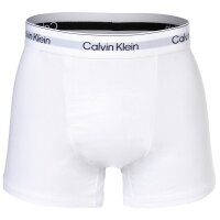 Calvin Klein Herren Boxershorts, 3er Pack - Relaxed Trunk, Icon Stretch, Logobund Weiß S