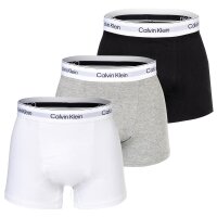 Calvin Klein mens boxer shorts, 3-pack - Relaxed Trunk, Icon Stretch, logo waistband Black/White/Grey S (Small)