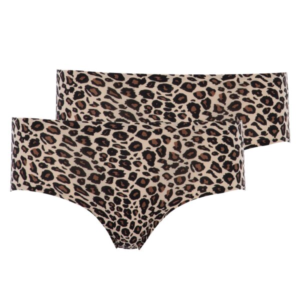 Chantelle Damen Shorty-Slip 2er Pack - SoftStretch, nahtlos, unsichtbar, Einheitsgröße 36-44, Muster Schwarz/Nude One Size